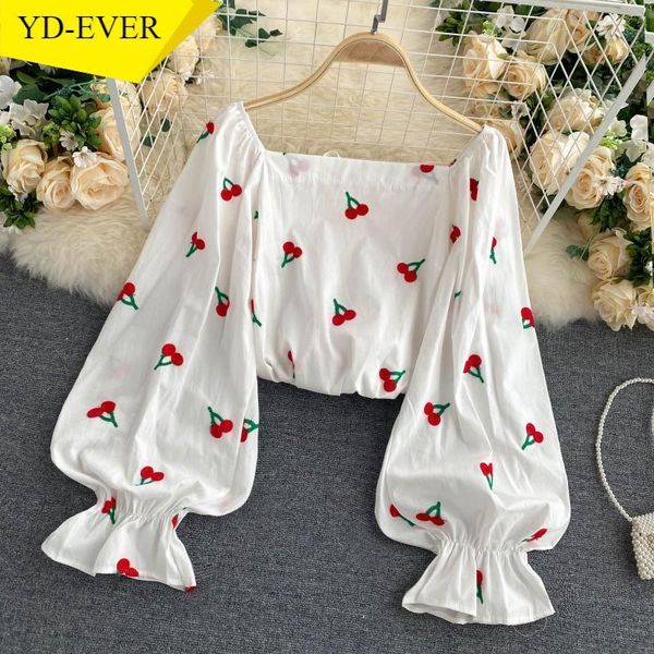 women's blouses & shirts sweet cherry pattern women blouse square collar puff sleeve cute shirt fresh fashion back drawstring femme blu, White
women's blouses & shirts sweet cherry pattern women blouse square collar puff sleeve cute shirt fresh fashion back drawstring femme blu, White