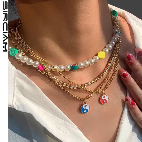 chains design candy round yin yang pearls beaded necklace for women colorful fruits bead rhinestone layered chain choker jewelry, Silver
chains design candy round yin yang pearls beaded necklace for women colorful fruits bead rhinestone layered chain choker jewelry, Silver