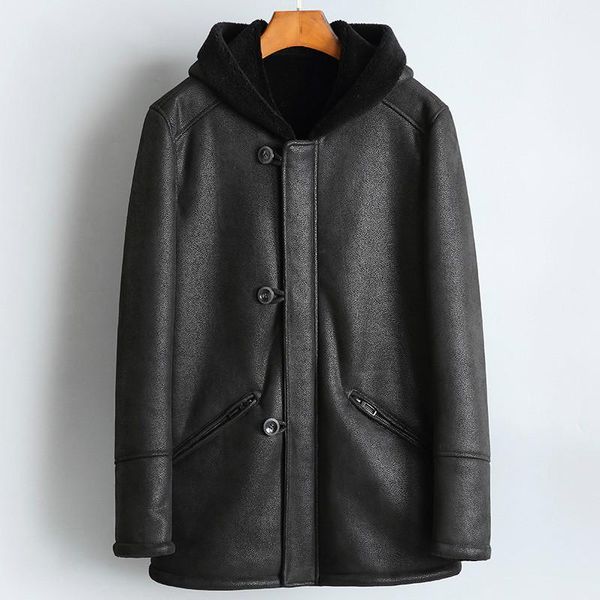 men's leather & faux shearing sheep real men winter coat natural wool fur jacket for mens clothing chaqueta cuero hombre yr-289022 yy88, Black
men's leather & faux shearing sheep real men winter coat natural wool fur jacket for mens clothing chaqueta cuero hombre yr-289022 yy88, Black