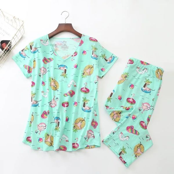 women's sleepwear plus size knitted cotton short sleeve pyjamas v-neck cartoon pajamas set pijama mujer s s-xxxl size n147, Black;red
women's sleepwear plus size knitted cotton short sleeve pyjamas v-neck cartoon pajamas set pijama mujer s s-xxxl size n147, Black;red