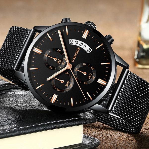 men's fashion watch stainless steel mesh calendar quartz watches business casual for man zegarek meski relogio masculino wristwatches, Slivery;brown
men's fashion watch stainless steel mesh calendar quartz watches business casual for man zegarek meski relogio masculino wristwatches, Slivery;brown