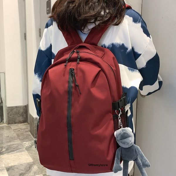 solid color waterproof nylon backpack high capacity vertical zipper lapcollege couples schoolbag
solid color waterproof nylon backpack high capacity vertical zipper lapcollege couples schoolbag