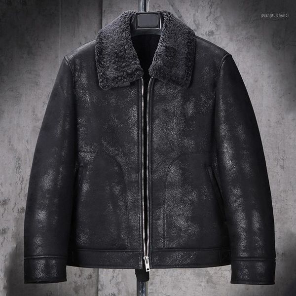 mens b3 shearling jacket short fur coat black leather thicken sheepskin winter coats men's & faux
mens b3 shearling jacket short fur coat black leather thicken sheepskin winter coats men's & faux