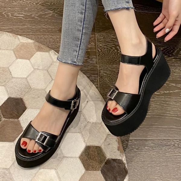 sandals pxelena vintage japanese women cosplay gothic wedge platform chunky block high heels punk rock thick sole shoes buckle, Black
sandals pxelena vintage japanese women cosplay gothic wedge platform chunky block high heels punk rock thick sole shoes buckle, Black