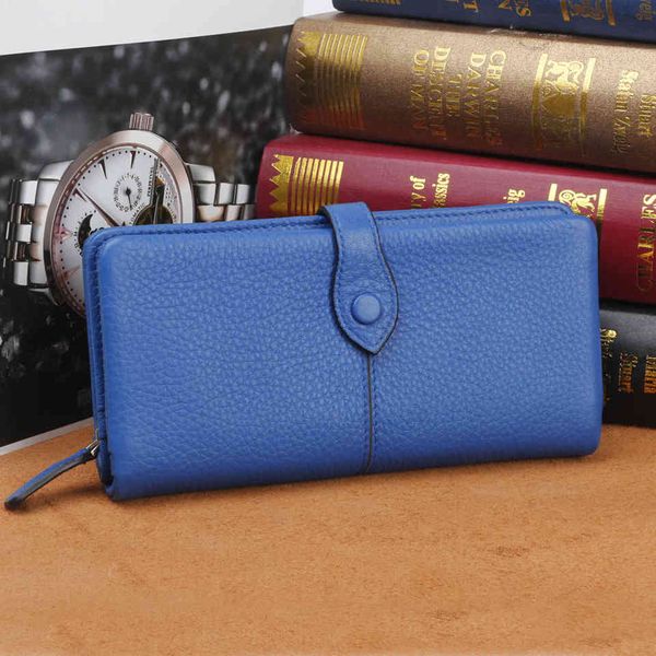 wallet 2021 head leather large capacity multi card pocket bag buckle female, Red;black 
wallet 2021 head leather large capacity multi card pocket bag buckle female, Red;black