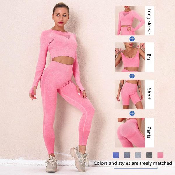 4pcs/set pieces female seamless yoga suit athletic high waist crop midriff combination gym exercise outfit
4pcs/set pieces female seamless yoga suit athletic high waist crop midriff combination gym exercise outfit