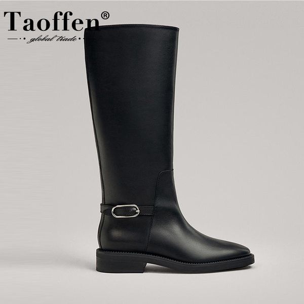 boots taoffen 2022 women knee real leather buckle ridding woman low heels winter ladies shoes footwear size 35-42, Black
boots taoffen 2022 women knee real leather buckle ridding woman low heels winter ladies shoes footwear size 35-42, Black