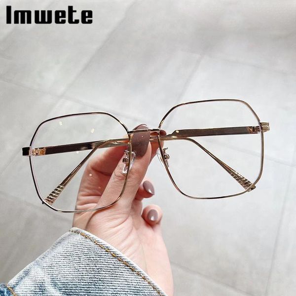 fashion sunglasses frames imwete oversized glasses women men metal eyeglasses clear myopia optical vintage brand big gold silver, Black
fashion sunglasses frames imwete oversized glasses women men metal eyeglasses clear myopia optical vintage brand big gold silver, Black