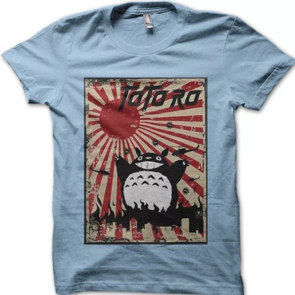Godzilla Totoro Rising Sun Tokyo printed t-shirt 9109, White;black