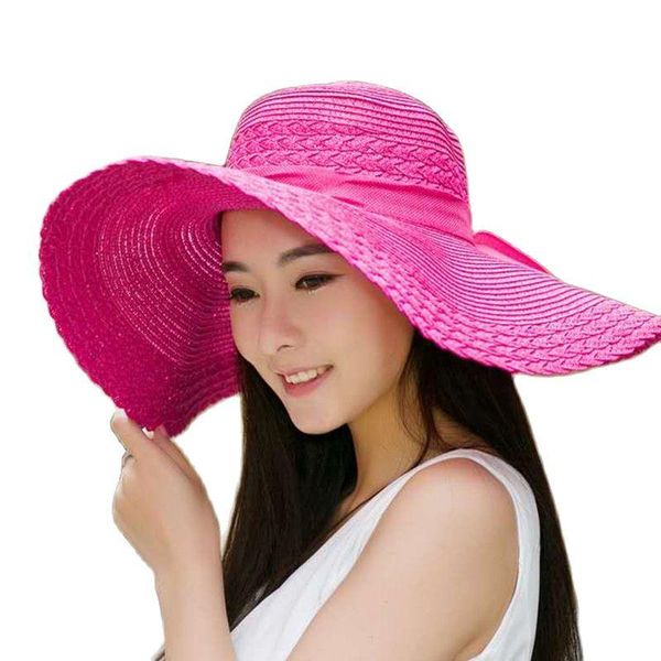 wide brim hats summer solid color straw hat women big along the beach simple foldable sun sunscreen uv resistant panama cap, Blue;gray
wide brim hats summer solid color straw hat women big along the beach simple foldable sun sunscreen uv resistant panama cap, Blue;gray