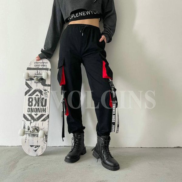 women's pants & capris big pockets cargo women high waist loose streetwear baggy tactical trouser hip hop quality cotton joggers, Black;white
women's pants & capris big pockets cargo women high waist loose streetwear baggy tactical trouser hip hop quality cotton joggers, Black;white