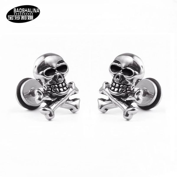 stud products titanium steel skull punk hip hop rock wave dumbbell earrings men's and women's personalized jewelry, Golden;silver
stud products titanium steel skull punk hip hop rock wave dumbbell earrings men's and women's personalized jewelry, Golden;silver