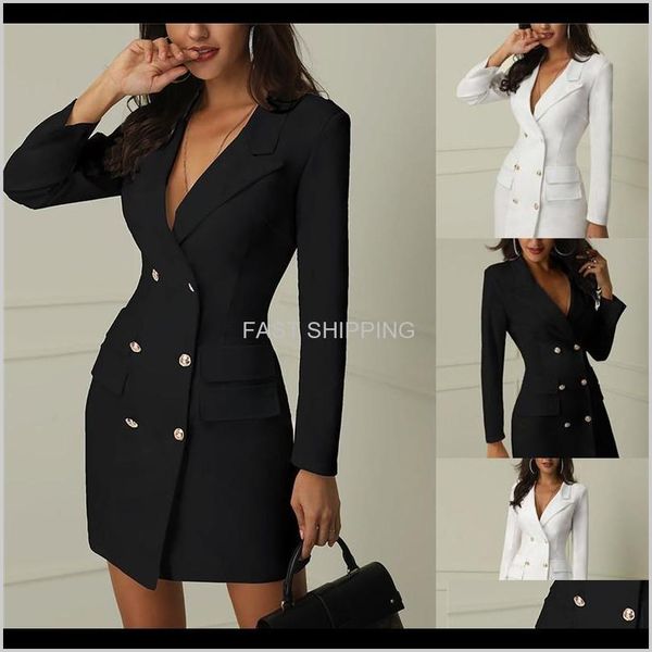 women's suits blazers apparel spring autumn suit blazer women casual double breasted pocket long jackets elegant sleeve sli exkq5, White;black
women's suits blazers apparel spring autumn suit blazer women casual double breasted pocket long jackets elegant sleeve sli exkq5, White;black