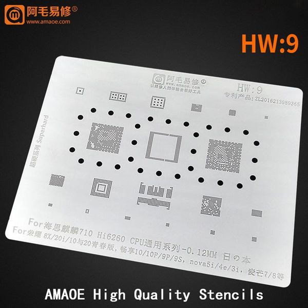 kirin710 hi6260 8x/20i/10/20 cpu/ram for honor lite/nova 5i/4e/3i emmc pmic pm ic chip bga reballing stencil template cell phone repairing t
kirin710 hi6260 8x/20i/10/20 cpu/ram for honor lite/nova 5i/4e/3i emmc pmic pm ic chip bga reballing stencil template cell phone repairing t