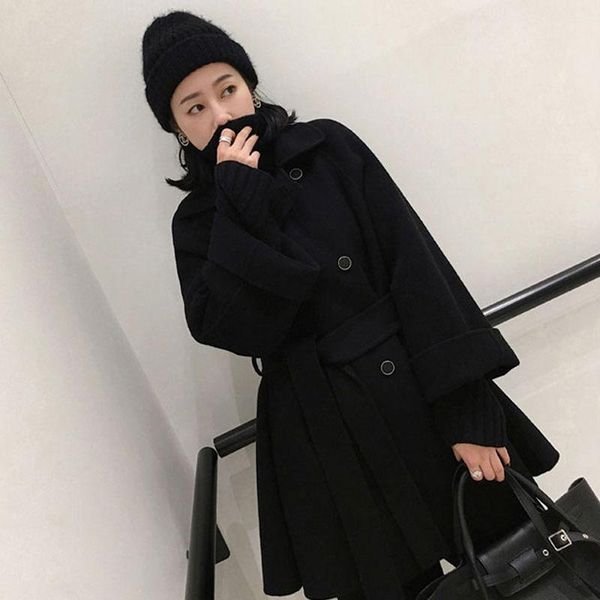 women's wool & blends 2021 autumn and winter black double-breasted cashmere woolen coat female camel double-sided jacket belt casacos m
women's wool & blends 2021 autumn and winter black double-breasted cashmere woolen coat female camel double-sided jacket belt casacos m