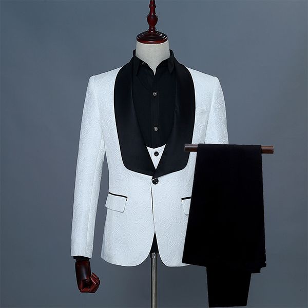 men's suits & blazers groomsmen white/red/pink pattern groom tuxedos shawl black satin lapel men wedding man bridegroom (jacket+pa u51d, White;black
men's suits & blazers groomsmen white/red/pink pattern groom tuxedos shawl black satin lapel men wedding man bridegroom (jacket+pa u51d, White;black
