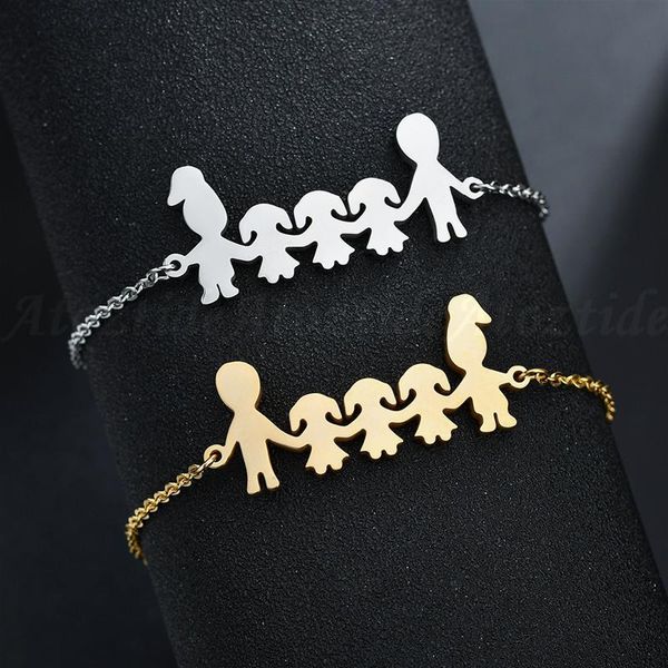 link, chain bxw 2021 fashion stainless steel figure family bracelets with mom dad girl boy women charm adjustable gold kids gift, Black
link, chain bxw 2021 fashion stainless steel figure family bracelets with mom dad girl boy women charm adjustable gold kids gift, Black