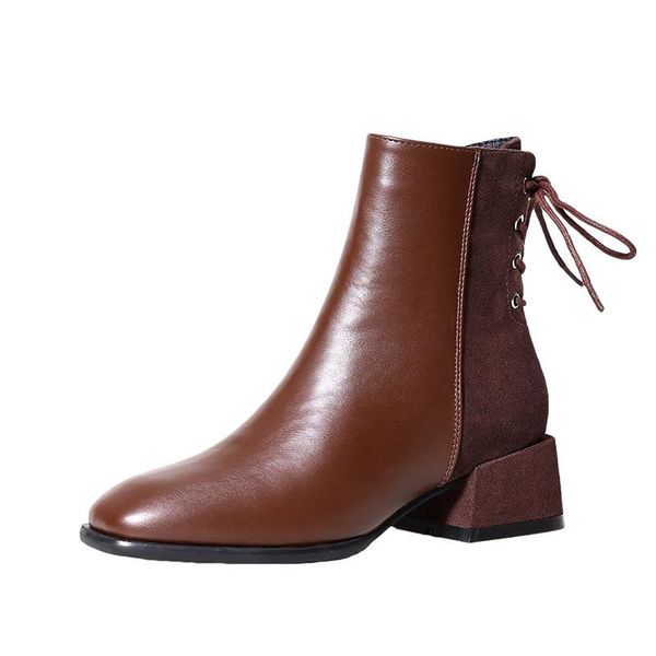 boots square toe patchwork brown botines ladies thick heels plush winter leather back lace-up design ankle short riding booties, Black
boots square toe patchwork brown botines ladies thick heels plush winter leather back lace-up design ankle short riding booties, Black