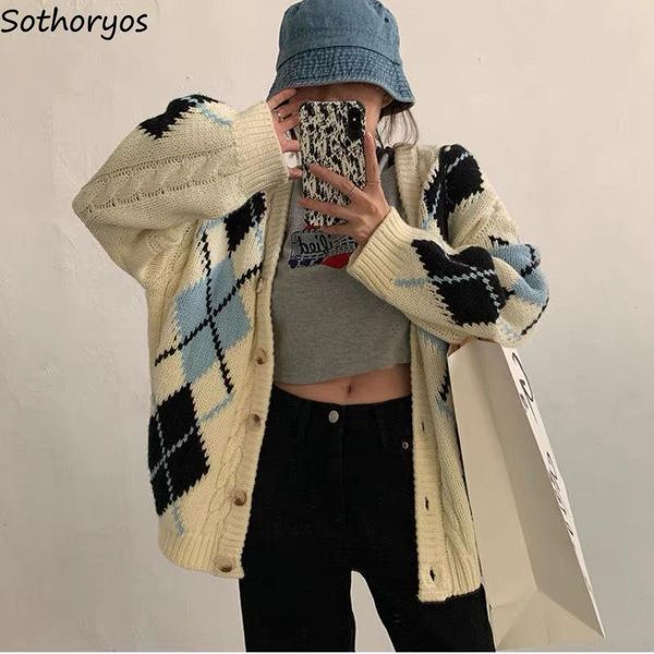 women's knits & tees oversize cardigan women classic argyle comfort teenagers daily knitwear fashion korean style slouchy females sweat, White
women's knits & tees oversize cardigan women classic argyle comfort teenagers daily knitwear fashion korean style slouchy females sweat, White