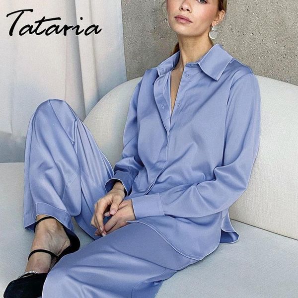 women's two piece pants casual blue suit autumn 2021 sets long sleeve shirt split fork blazer high waist wide leg trousers suits, White
women's two piece pants casual blue suit autumn 2021 sets long sleeve shirt split fork blazer high waist wide leg trousers suits, White