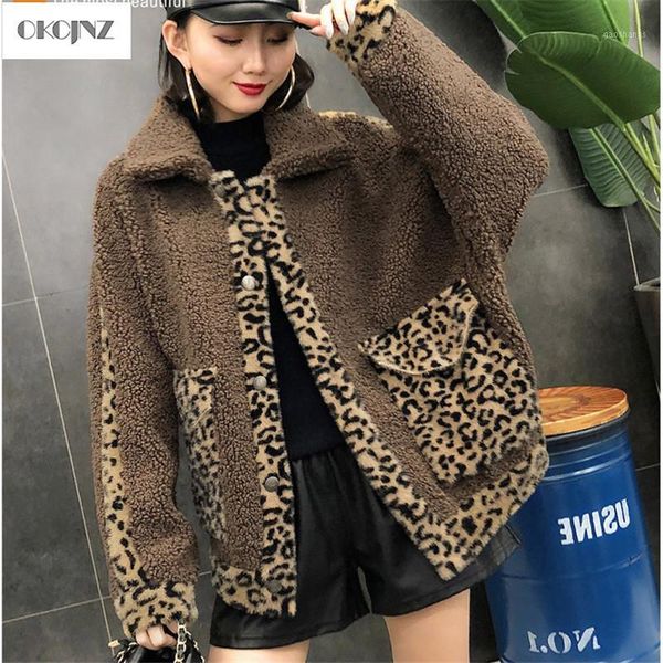 short lamb fur cotton coat female autumn winter thick leopard outerwear stitching loose fashion parka women yy2271, Black
short lamb fur cotton coat female autumn winter thick leopard outerwear stitching loose fashion parka women yy2271, Black