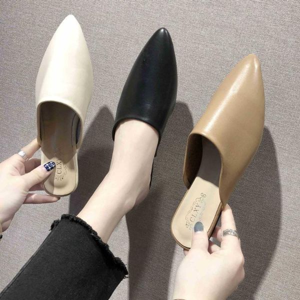 slippers summer flats mules lady pu sandals lazy slip on pointed toe women outdoor slipper shoes woman slides, Black
slippers summer flats mules lady pu sandals lazy slip on pointed toe women outdoor slipper shoes woman slides, Black