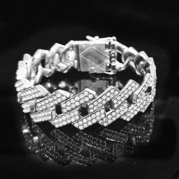 link, chain 20mm hip hop iced out bling bracelet men fashion rhombus cuban bracelets hiphop jewelry gifts, Black
link, chain 20mm hip hop iced out bling bracelet men fashion rhombus cuban bracelets hiphop jewelry gifts, Black