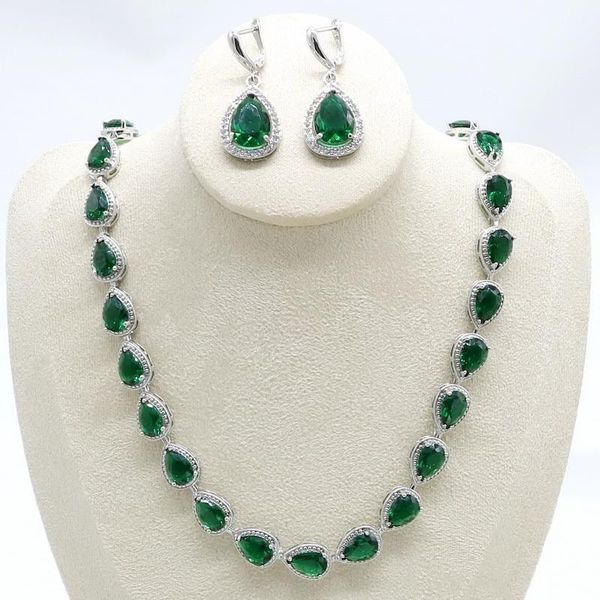 earrings & necklace sets for women silver color jewelry set green semi-precious anniversary bridal gift box
earrings & necklace sets for women silver color jewelry set green semi-precious anniversary bridal gift box