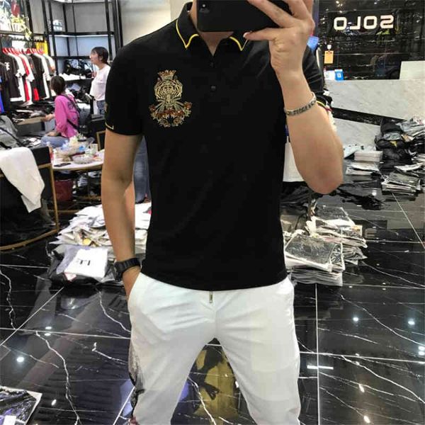 t shirts selling breathable summer short sleeve embroidered lapels men's slim polo shirt, White;black
t shirts selling breathable summer short sleeve embroidered lapels men's slim polo shirt, White;black