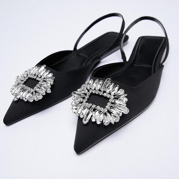 sandals flat woman summer comfortable low heels pointed toe crystal slingback shallow mouth slip on muller shoes sandalias mujer, Black
sandals flat woman summer comfortable low heels pointed toe crystal slingback shallow mouth slip on muller shoes sandalias mujer, Black