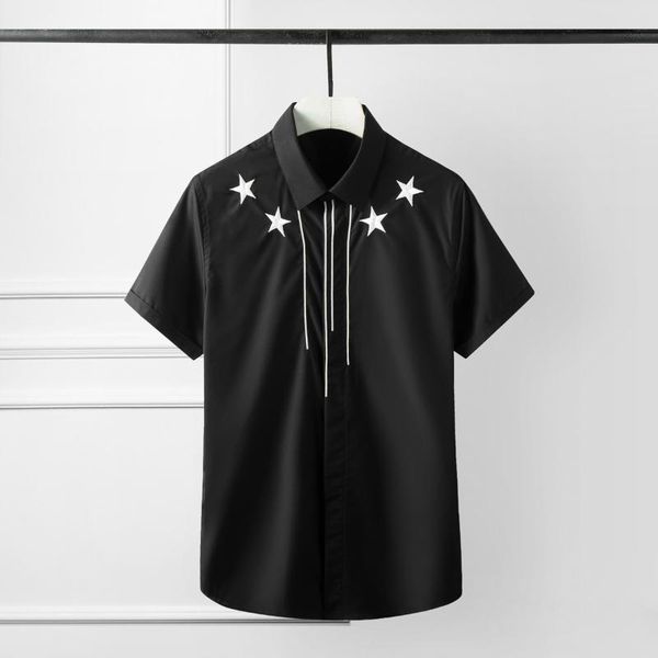 white black mens shirts five star embroidery short sleeve dress plus size 4xl casual slim man men's
white black mens shirts five star embroidery short sleeve dress plus size 4xl casual slim man men's