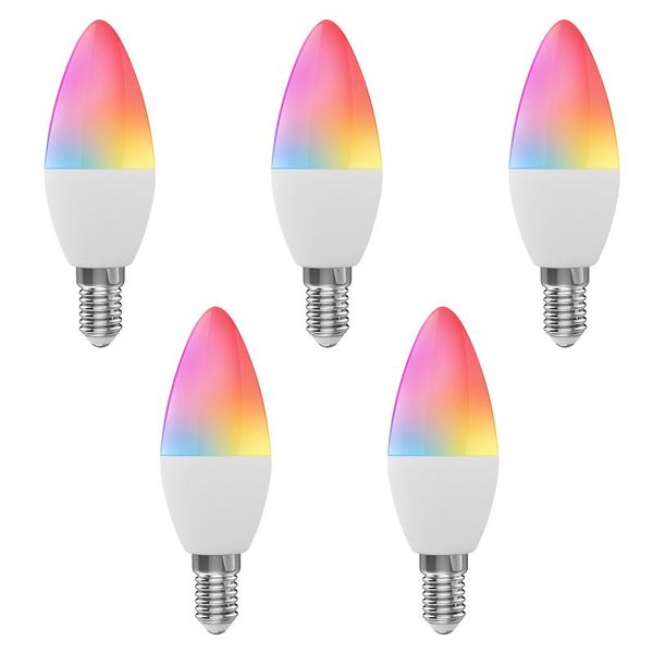 smart home control wifi bulb rgb+w+c led candle 5w e14 dimmable light phone app smartlife/tuya remote compatible with alexa
smart home control wifi bulb rgb+w+c led candle 5w e14 dimmable light phone app smartlife/tuya remote compatible with alexa