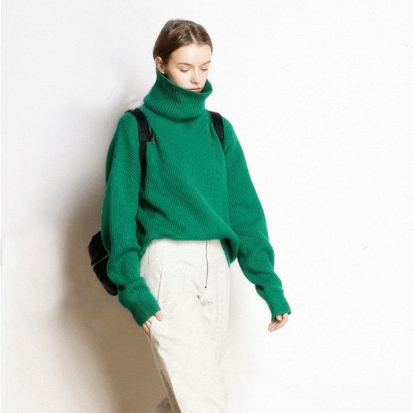 women's sweaters high-collar loose knitted sweaterswomen's korean version, White;black
women's sweaters high-collar loose knitted sweaterswomen's korean version, White;black