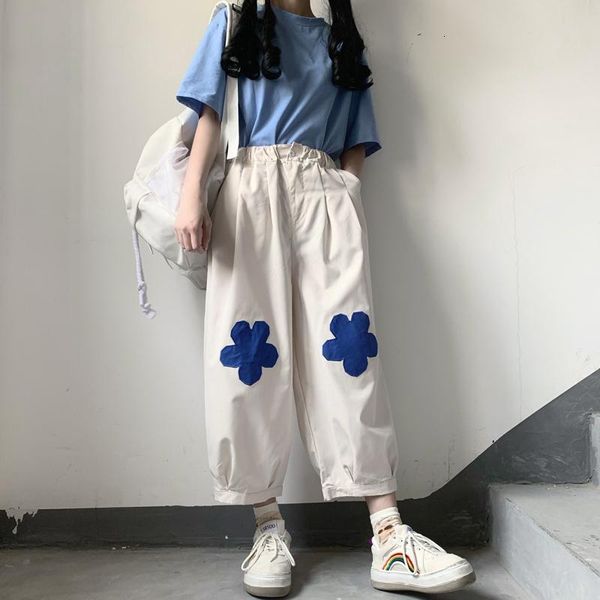 women's pants & capris japanese kawaii women soft girl korean teen girls loose thin flower embroidery wild casual female cute cxii, Black;white
women's pants & capris japanese kawaii women soft girl korean teen girls loose thin flower embroidery wild casual female cute cxii, Black;white