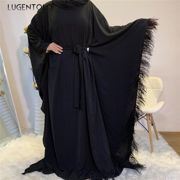 casual dresses lugentolo women elegant dress tassel loose fashion muslim stitching feather long bat sleeve large size lady dinner maxi, Black;gray
casual dresses lugentolo women elegant dress tassel loose fashion muslim stitching feather long bat sleeve large size lady dinner maxi, Black;gray
