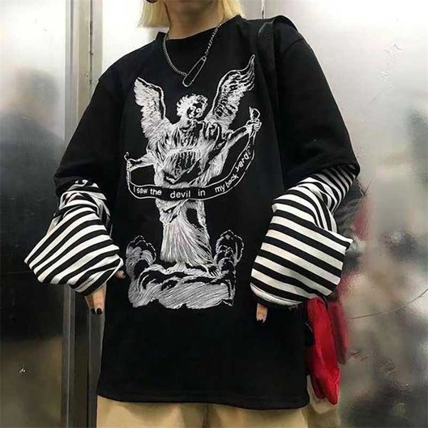 nicemix spring harajuku tshirt patchworked print gothic long sleeve t-shirt women korean clothes sudadera para mujer, White
nicemix spring harajuku tshirt patchworked print gothic long sleeve t-shirt women korean clothes sudadera para mujer, White