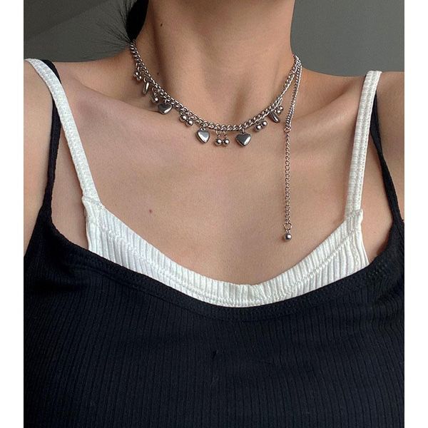 chokers minar minimalist silver color metallic love heart choker necklace for women long tassel balls titanium steel necklaces jewellery, Golden;silver
chokers minar minimalist silver color metallic love heart choker necklace for women long tassel balls titanium steel necklaces jewellery, Golden;silver