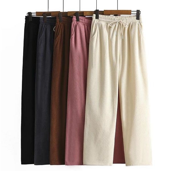 plus size pants women's clothing spring fashion loose chenille corduroy drape wide leg trousers, Black
plus size pants women's clothing spring fashion loose chenille corduroy drape wide leg trousers, Black
