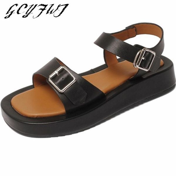 sandals summer round toe woman square buckle flat platform thick bottom women shoes strap open casual buty damskie, Black
sandals summer round toe woman square buckle flat platform thick bottom women shoes strap open casual buty damskie, Black
