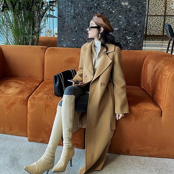 women's wool & blends ayunsue 100% coat women korean style woman jacket long red coats and jackets autumn winter 2021 abrigos mujer inv, Black
women's wool & blends ayunsue 100% coat women korean style woman jacket long red coats and jackets autumn winter 2021 abrigos mujer inv, Black