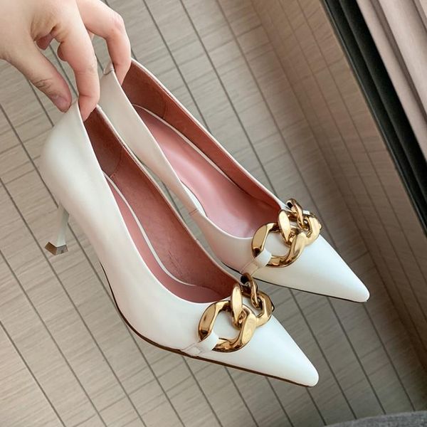 dress shoes beige leather women pointed toe pumps gold chains decor summer wedding 7cm thin high heels party stilettos black creepers
dress shoes beige leather women pointed toe pumps gold chains decor summer wedding 7cm thin high heels party stilettos black creepers