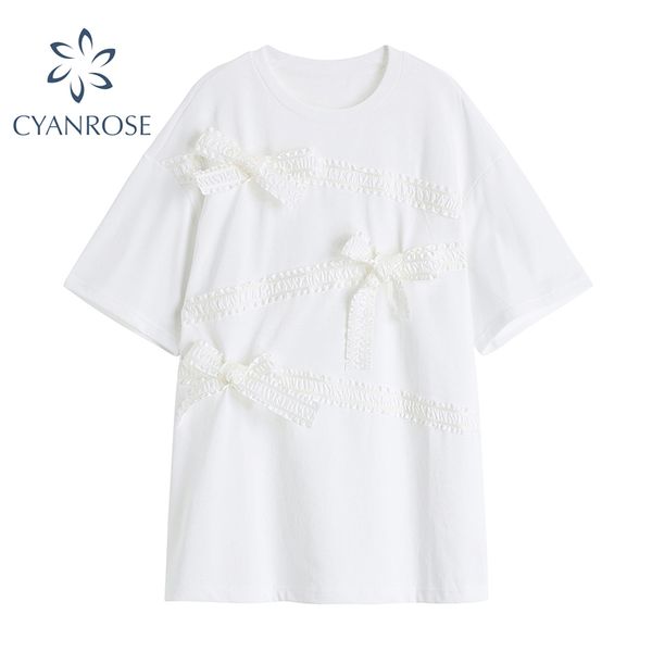 summer bow spliced loose women's white t shirt short sleeve streetwear casual o neck korean tees basic elegant female 210417
summer bow spliced loose women's white t shirt short sleeve streetwear casual o neck korean tees basic elegant female 210417