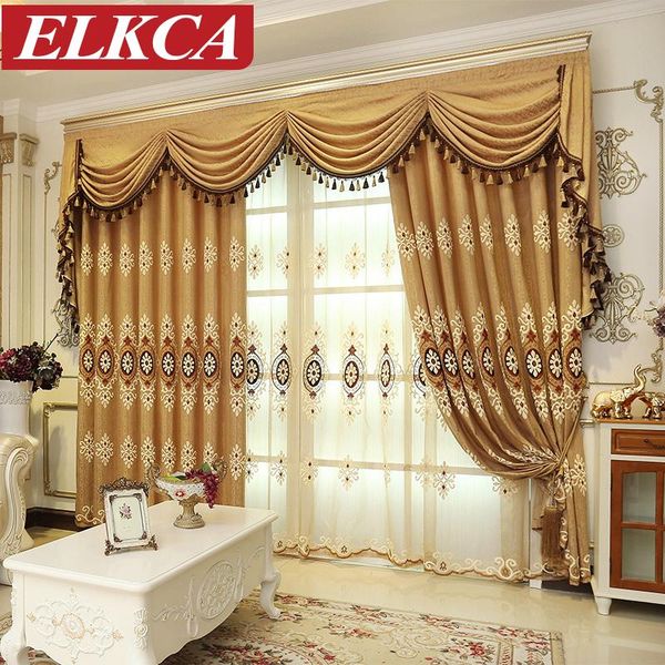 curtain & drapes modern european luxury curtains for bedroom embroidered voile living room velvet