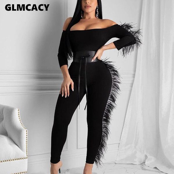 women's jumpsuits & rompers women skinny jumpsuit slash neck three quarter sleeve solid color feather fringed night club party outfits, Black;white
women's jumpsuits & rompers women skinny jumpsuit slash neck three quarter sleeve solid color feather fringed night club party outfits, Black;white