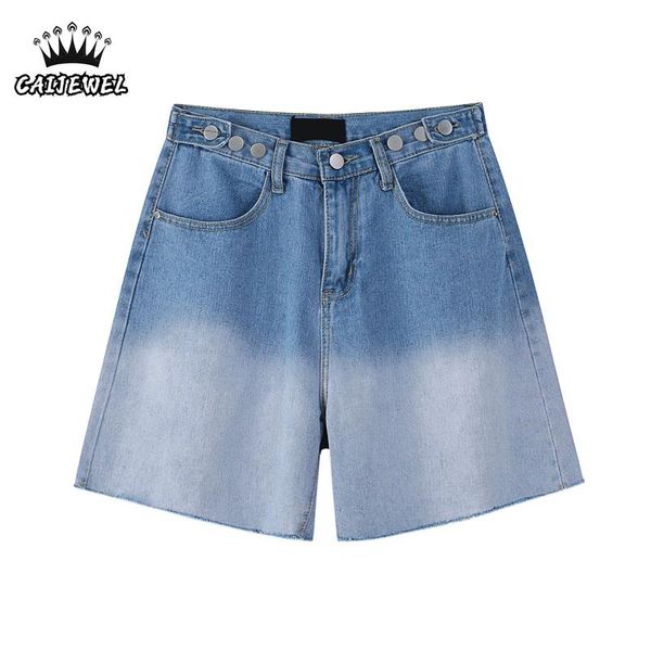 women's jeans high waist shorts streetwear fashion five points trousers baggy wide leg 2021 summer gradient color denim, Blue
women's jeans high waist shorts streetwear fashion five points trousers baggy wide leg 2021 summer gradient color denim, Blue