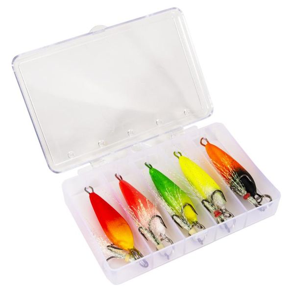 fishing hooks 5pcs/set lures worm soft colorful floating feathers three anchor eps bait artificial tackle
fishing hooks 5pcs/set lures worm soft colorful floating feathers three anchor eps bait artificial tackle
