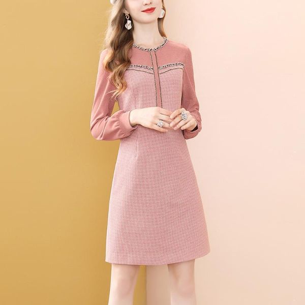 casual dresses fashion pink long sleeve dress winter high waist tweed french women party a-line knee length holiday vestidos, Black;gray
casual dresses fashion pink long sleeve dress winter high waist tweed french women party a-line knee length holiday vestidos, Black;gray