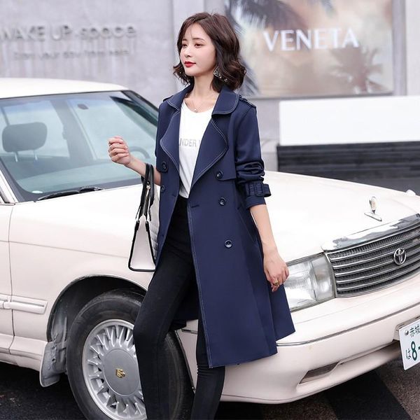 women's trench coats turn-down collar sashes windbreakers coat high street women casual long outerwear office ladies double breasted au, Tan;black
women's trench coats turn-down collar sashes windbreakers coat high street women casual long outerwear office ladies double breasted au, Tan;black