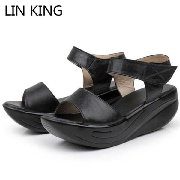 big size women's sandals ankle platform shoes solid lady wedges summer beach leisure height increase swing, Black
big size women's sandals ankle platform shoes solid lady wedges summer beach leisure height increase swing, Black