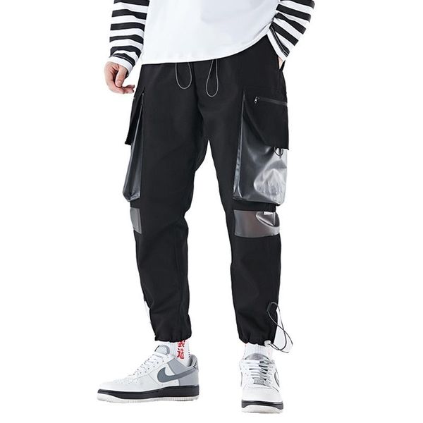 men's pants men elastic waist cargo streetwear 2021 hip hop large pockets casual fashion joggers trousers, Black
men's pants men elastic waist cargo streetwear 2021 hip hop large pockets casual fashion joggers trousers, Black